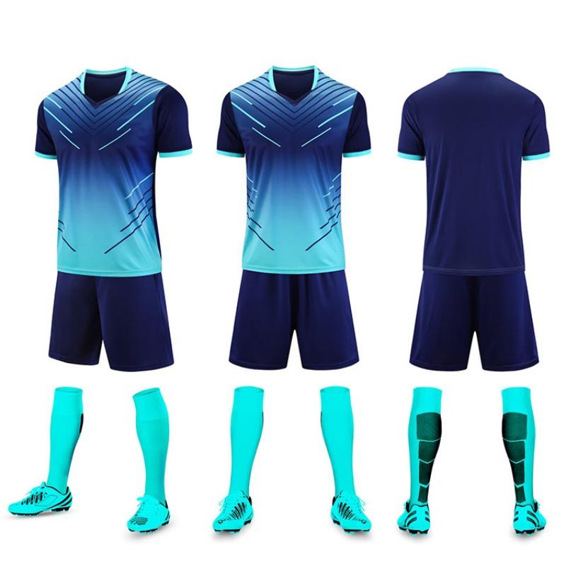 Football Jersey Set Men'S Game Sports Jersey Adult Primary School Students Children'S Training Jersey Short-Sleeved Jersey Quick-Drying