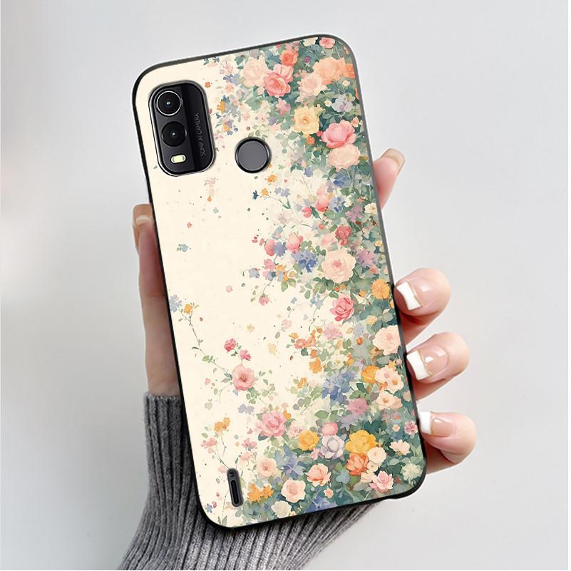 Per Nokia G11+ G11 G21 Custodia Coppia Moda Farfalle Fiori Nero Morbido Silicone TPU Cover Posteriore per Telefono Nokia G11 Plus