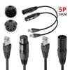 Rotating Lock XLR5P to RJ45 Male Adapter Cable High Duty PVC Coating Live Sound Equipment Compatible Extension Cable