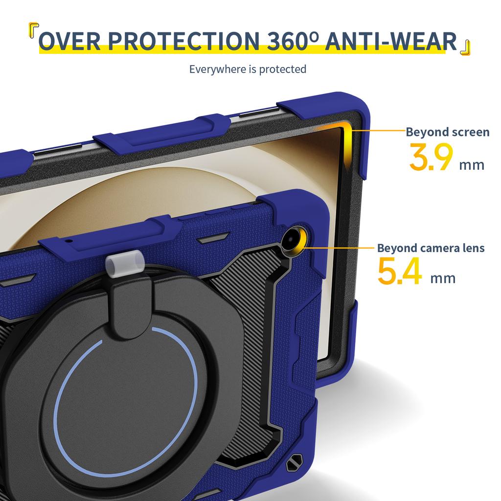 For Samsung Galaxy Tab A11+ Case with Kickstand PC + Silicone Shockproof Rugged Tablet Cover