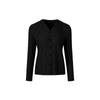 Monplisse [Women'S] V-Neck Button Detail Jersey Pleated Cardigan (Black)