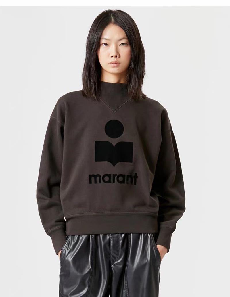 

Новая зимняя женская хлопковая толстовка с воротником-стойкой и флокированным логотипом - европейский и американский стиль Small