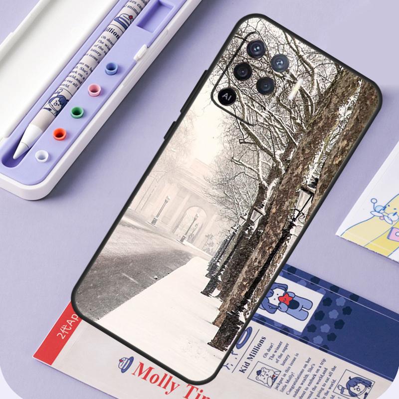 Retro Winter Snow London For Oppo A17 A18 A94 A74 A54 A15 A38 A58 A78 A98 A40 A60 A80 A16 A76 A96 A57 A77 A5 Pro Case