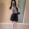 Jian Man Ni Women's High-Waisted Polka Dot A-Line Skirt - Casual and Versatile Hip-Hugging Summer Skirt
