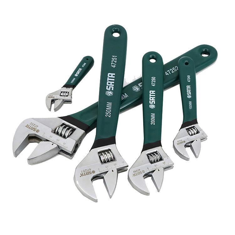 SATA Adjustable Carbon Steel Wrench with Plastic Handle (Models 47249, 47250, 47252)
