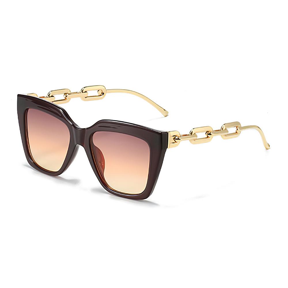 Sunglasses For Women Fashionable Unique Frame Golden Chain Sunglasses Exquisite Temple Frames Retro Frame Women Glasses