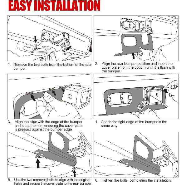 Mabett Rear Bumper Cover Plate For -2025 Ford Maverick Accessories, Hitch Surround Cover Protection For Maverick With 4/7-Pin Connector Hitch (Not