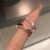 Xiaohongshu Exquisite Light Luxury Diamond Rhombus Stacking Ring