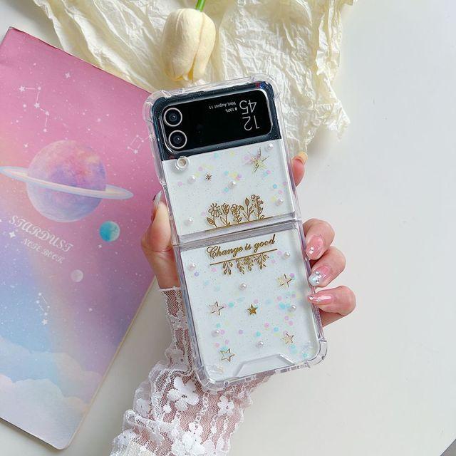 Pro Samsung Galaxy Z Flip 4 Zflip 3 Pouzdro Dream Flitrová Hvězda Průhledné Skládací Nárazuvzdorná Ochrana Tvrdý Zadní Kryt Příslušenství