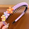 Baby Headband Anti-Slip Toothed Comb Soft 3D Heart Flower Decoration Hair