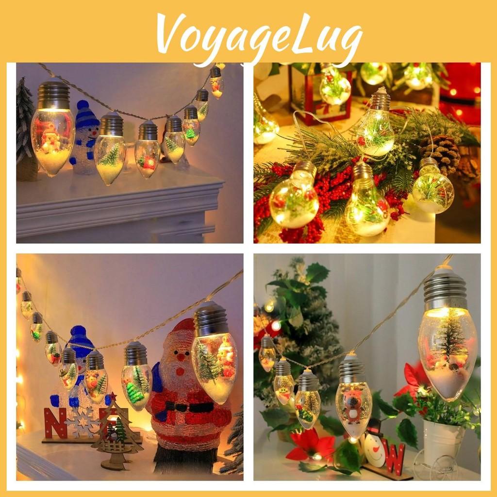 Led Tree Christmas Snow Globe Bulb String Lights For Indoor Outdoor White Warm