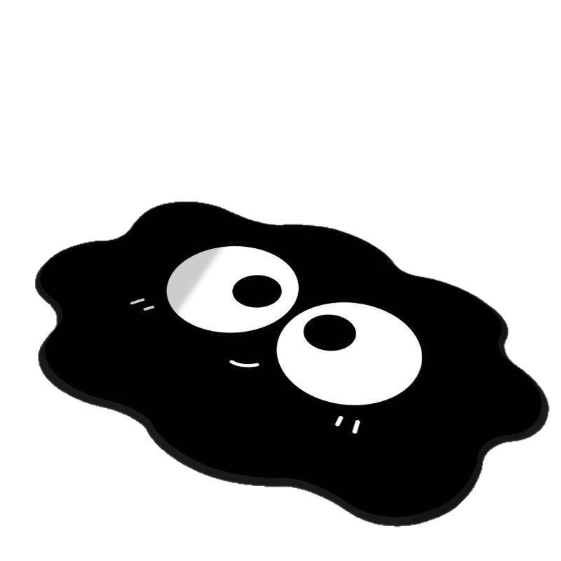 Black Soot Ball Diatomaceous Earth Anti-Slip Bathroom Mat - Absorbent, Quick-Drying, Wear & Stain Resistant Foot Pad