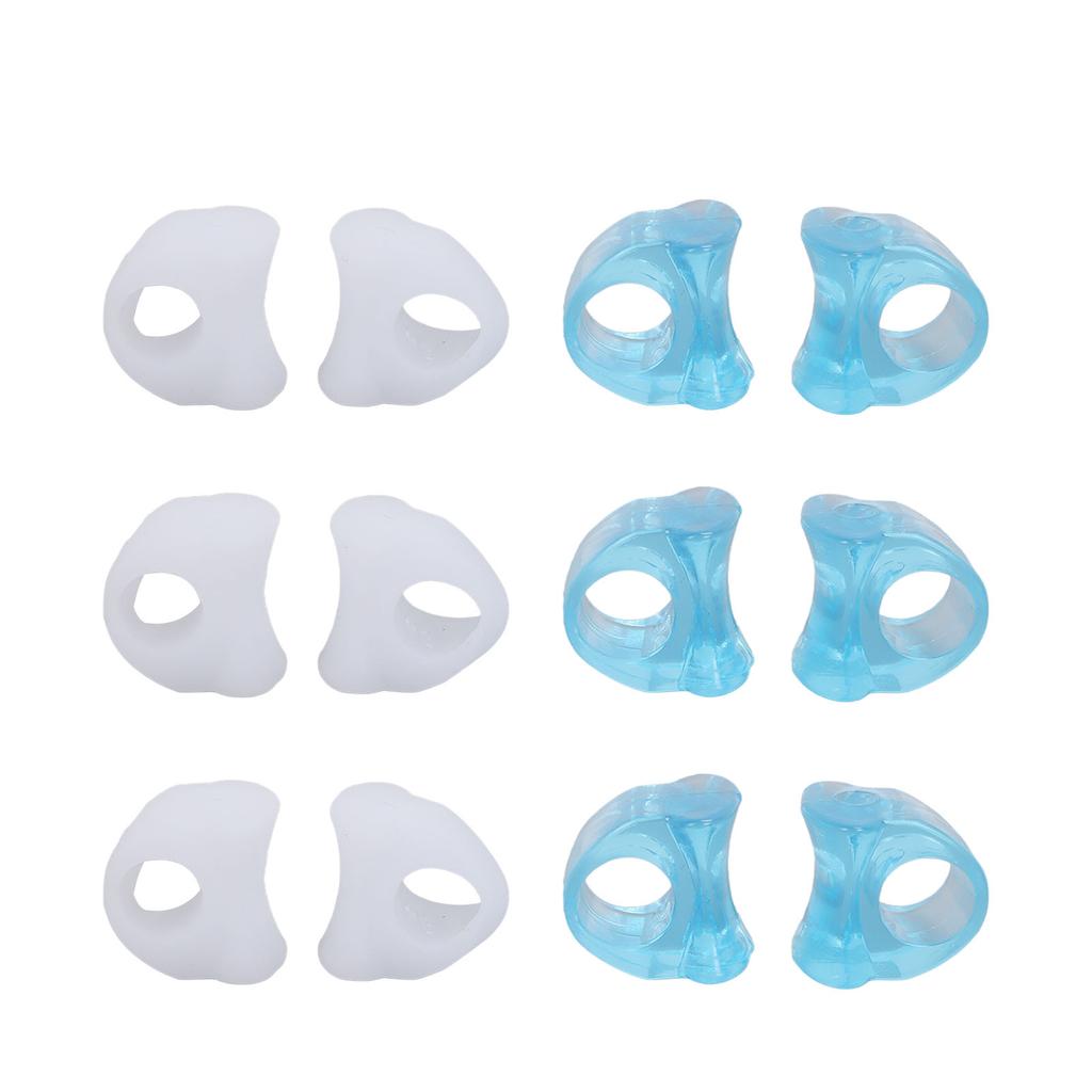 6 Pairs Silicone Toe Separators Relief Bunion Pain Toes Corrector Stretcher Pad Blue White