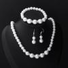 3Pcs Women's Pearl Jewelry Set Simulated Pearls Fashion Simplicity Girl Versatile Earrings Necklaces Bracelets Jewelry Set