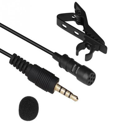 Microphone de conférence à pince cravate jack 3,5 mm, mini micro audio pour appareil photo et téléphone