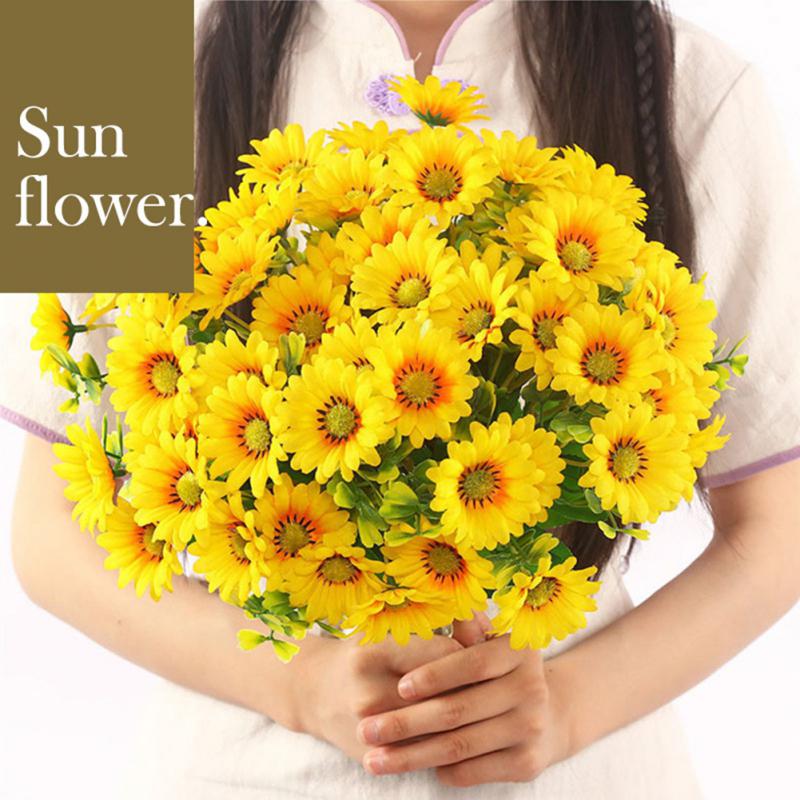 

Поддельные Подсолнухи 15 Голов Реалистичные Искусственные Шелковые Цветы Букет Фестиваль Событие Декор Стола Домашняя Вечеринка Фестиваль Рождественский Декор