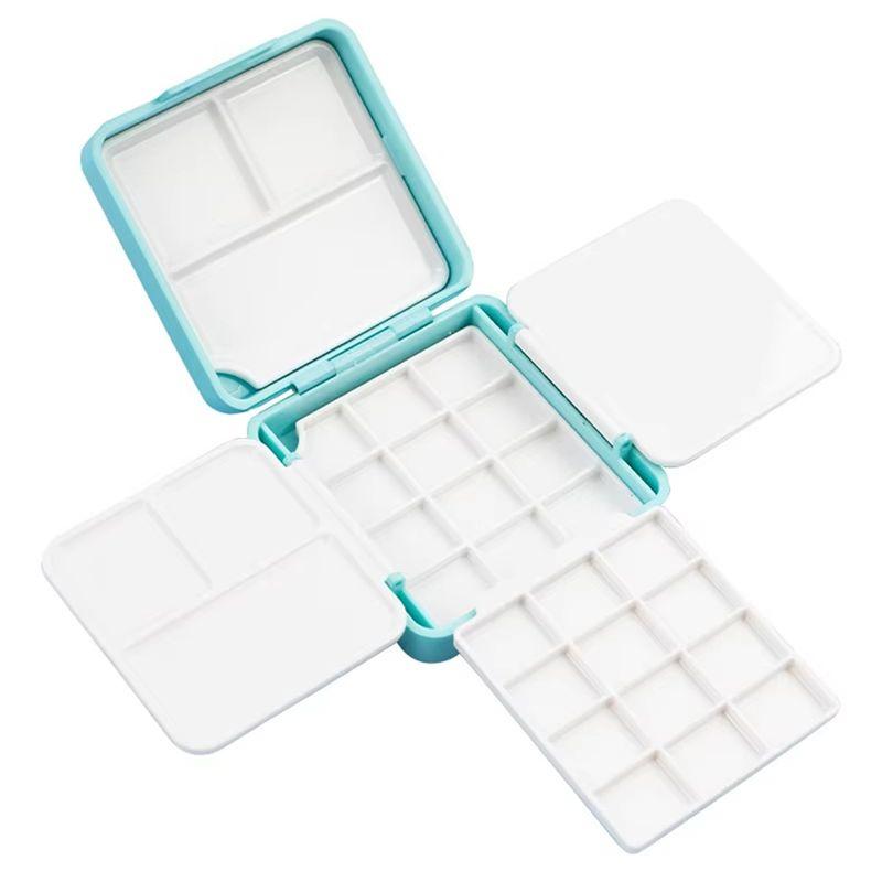 

AEE2-Portable Watercolor Painting Box, 24 Grid Palette, Half Pan Storage,Portable Travel Case, Art Supplies Organizer