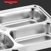 304 Stainless Steel Sectioned Lunch Tray with Lid