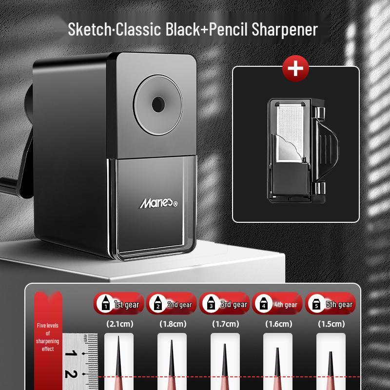 Ручная точилка для карандашей Mali Sketch для художественных студентов Sketch·Classic Black+Pencil Sharpener