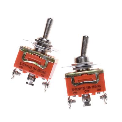3 svorky Oranžová SPDT uzamykací pákový spínač 250V 15A ON-OFF-ON
