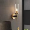 Nordische Luxus Glas- und Kupfer-Wandleuchte für Schlafzimmer oder Wohnzimmer