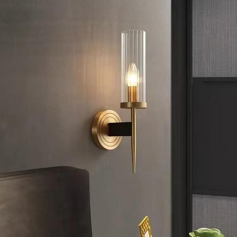 Nordische Luxus Glas- und Kupfer-Wandleuchte für Schlafzimmer oder Wohnzimmer