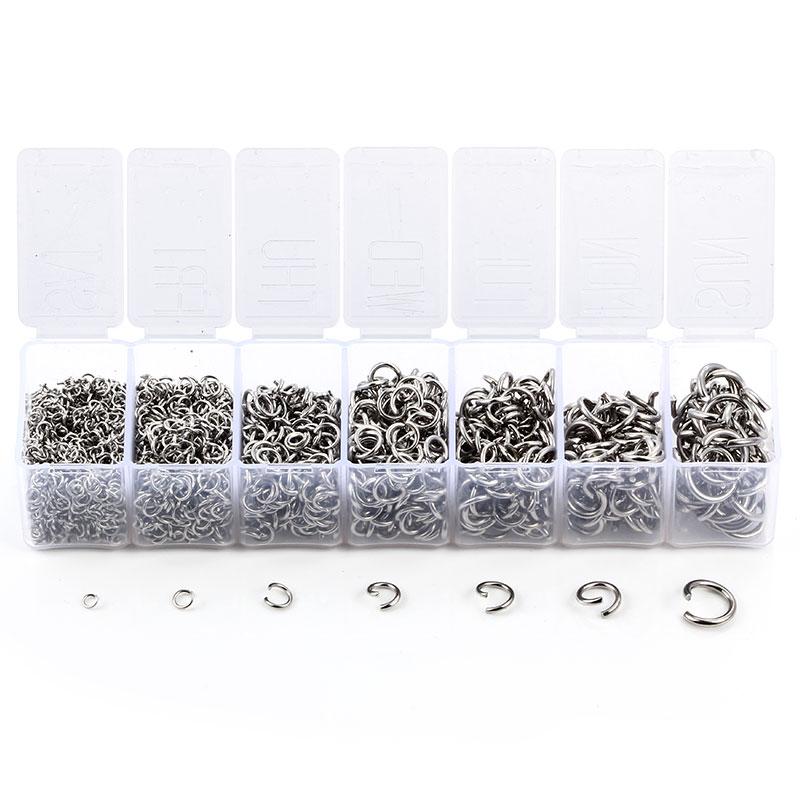 Assorted Size Stainless Steel Jump Ring Connector Craft Waterproof Accessories for Pendant Chainmail Necklace Jewelry Diy Making