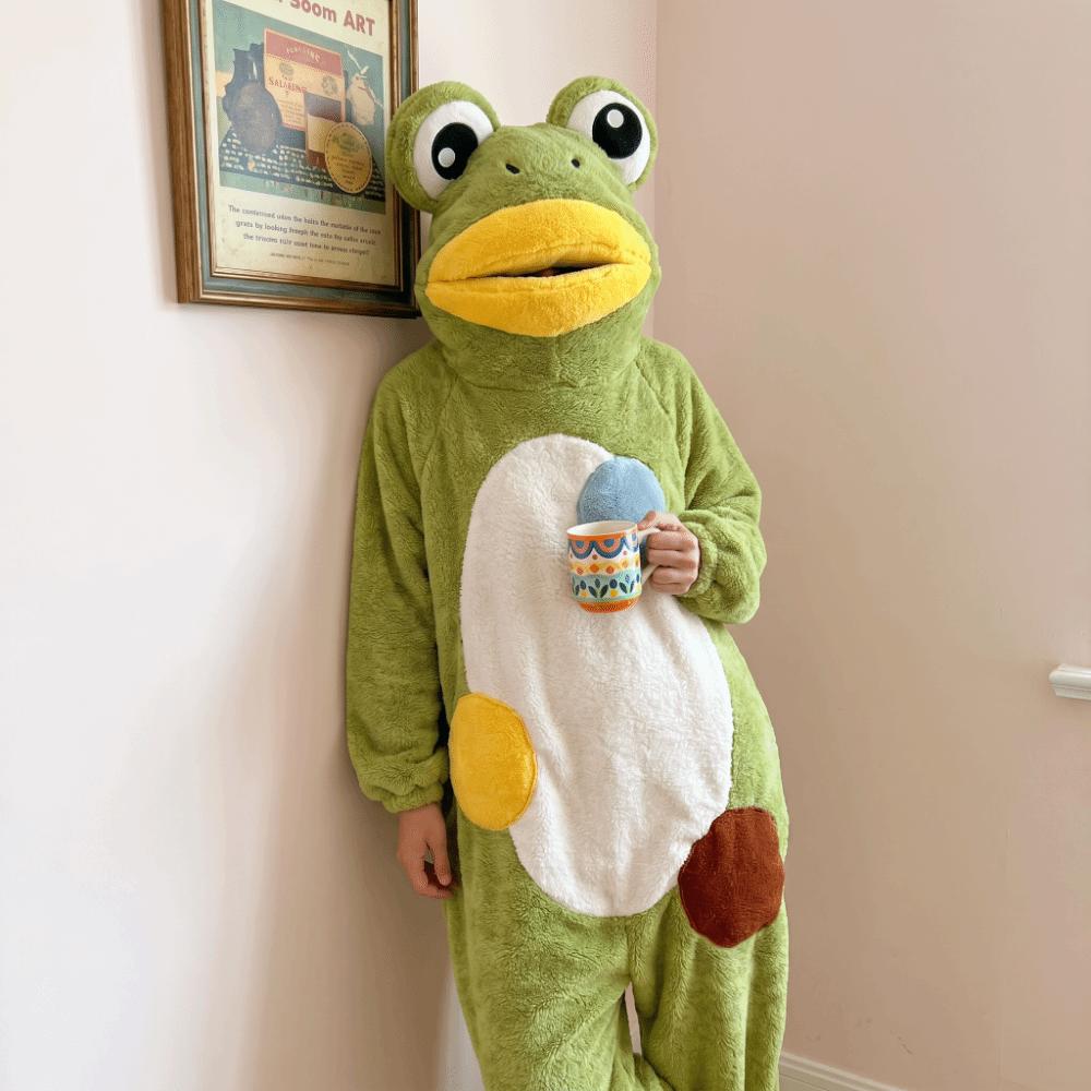 Warm Pumpkin Integrated Pajamas Soft Cosplay Costume Cozy Cartoon Animal Sleepwear  Outerwear