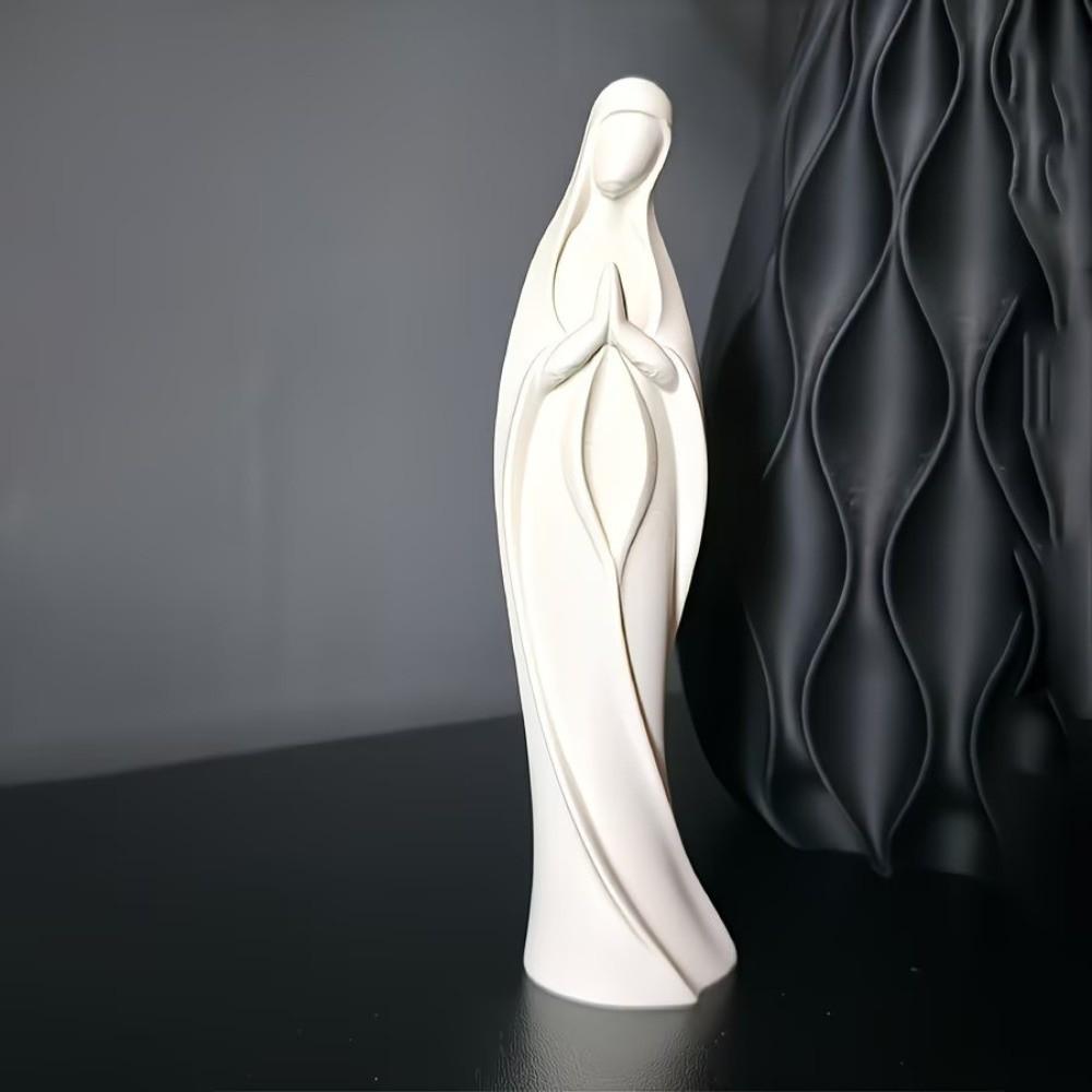 Estatua de la Virgen María Orante Impresa en 3D Escultura Minimalista de la Virgen María para Escritorio Decoración de Estante para el Hogar