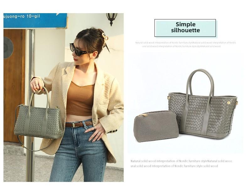 Handgewebte Umhängetasche aus echtem Schaffell für Damen mit großem Fassungsvermögen