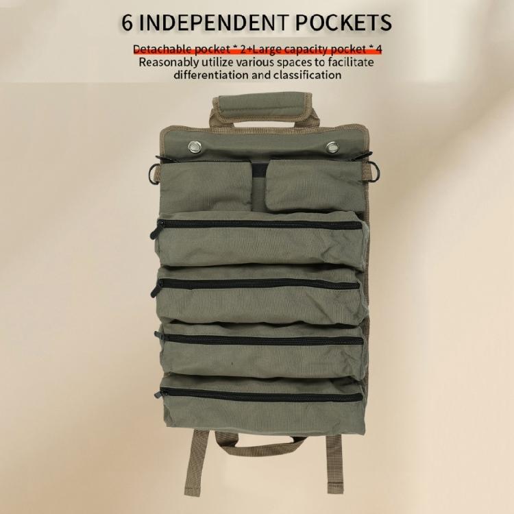 Electricians Wrench Tool Bag Roll Up Bag Wrench Roll Up Pouches Bag with 4Pocket
