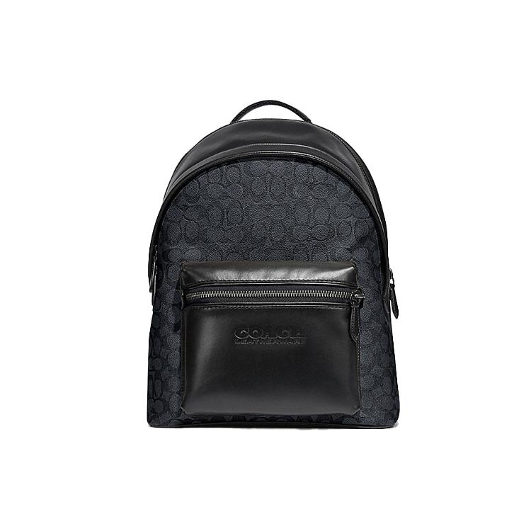 New COACH Charter Coated Canvas With Calfskin Backpack Large Men's Black Monogram C2670-JICHR