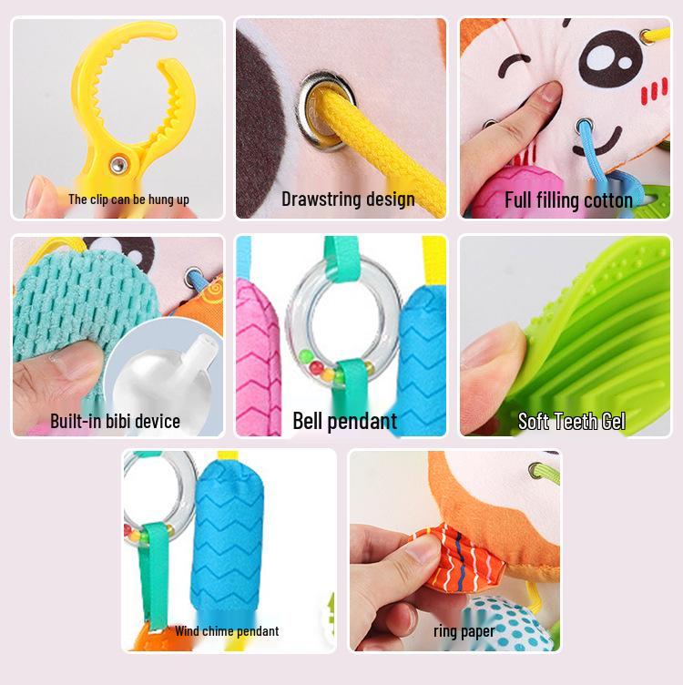 Crab Pull-String Stroller Mobile: Newborn Baby Soothing Rattle Toy