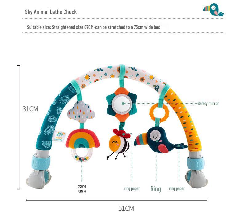 Happy Monkey Newborn Clip-On Mobile Toy: Bed, Stroller, Car Clip & Rattle Ornament.