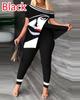 Sommer Mode Gedruckt Zwei Stück Set Frauen Off Schulter Kurzarm Split T-Shirt Leggings Schlank 2 Stück Anzug Frauen