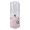Portable Blender USB Rechargeable 6 Blades Mini Juicer Cup Fruit Squeezer for Travel Sports Kitchen 410ml Pink