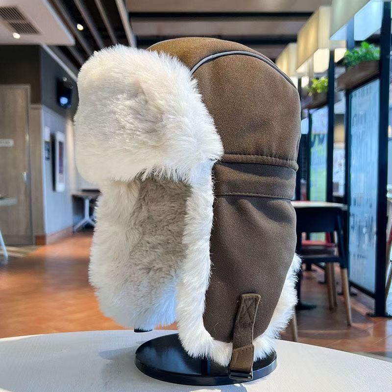 Winter Warm Fleece Lined Ear Protection Hat Men Women Outdoor Cycling Motorbike Windproof Thermal Cap