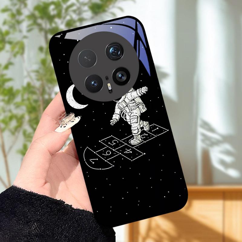 Gehärtetes Glas Handyhülle Für Honor Magic 8 8Pro Luxus Mode Rückseite Abdeckung Für Magic8 Pro Hüllen BKQ-AN00 Stoßfest Cartoon Capa