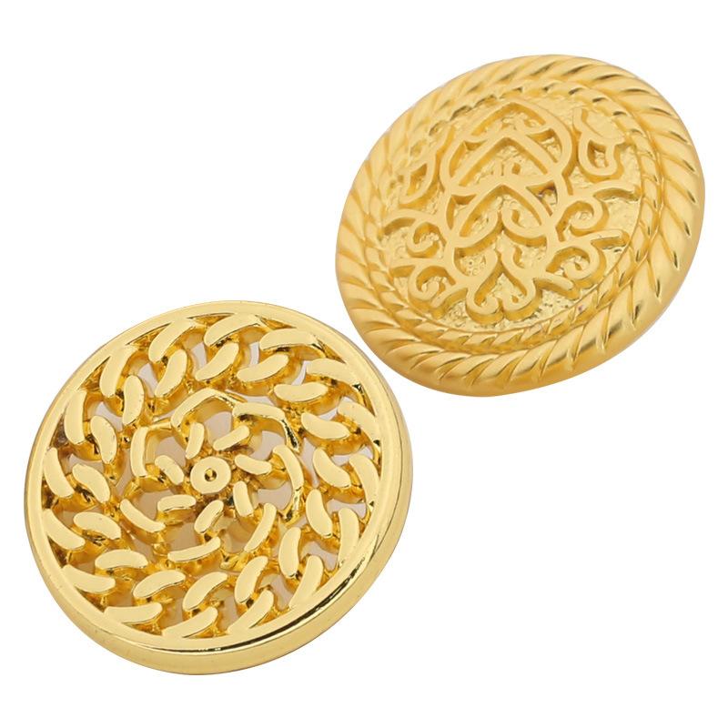 Buttons Gold Versatile Women'S Clothes Decorative Metal Button Accessories Round Suit Coat Sweater Buttons Daquan Men