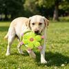 Plush Dog Flying Disc Squeaky Flower Dog Chew Toy with Rope Circle Interactive Fetch Toy for Large Small Dogs