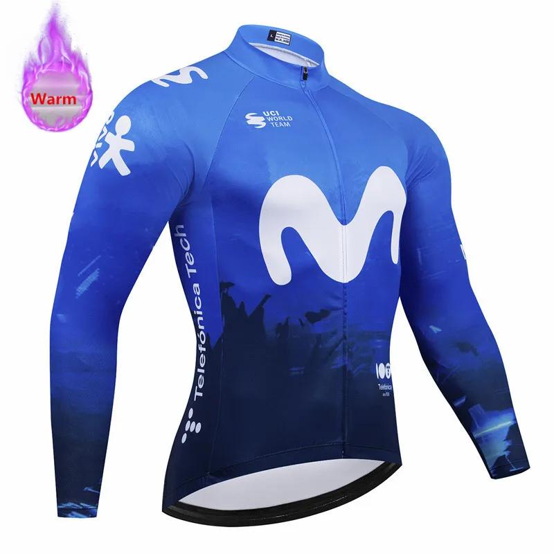 2026 Movistar Pro Winter Cycling Set Thermal Fleece Bicycle Clothing Long Sleeve Jersey Road Bike Clothes Ropa Ciclismo MTB Uniform