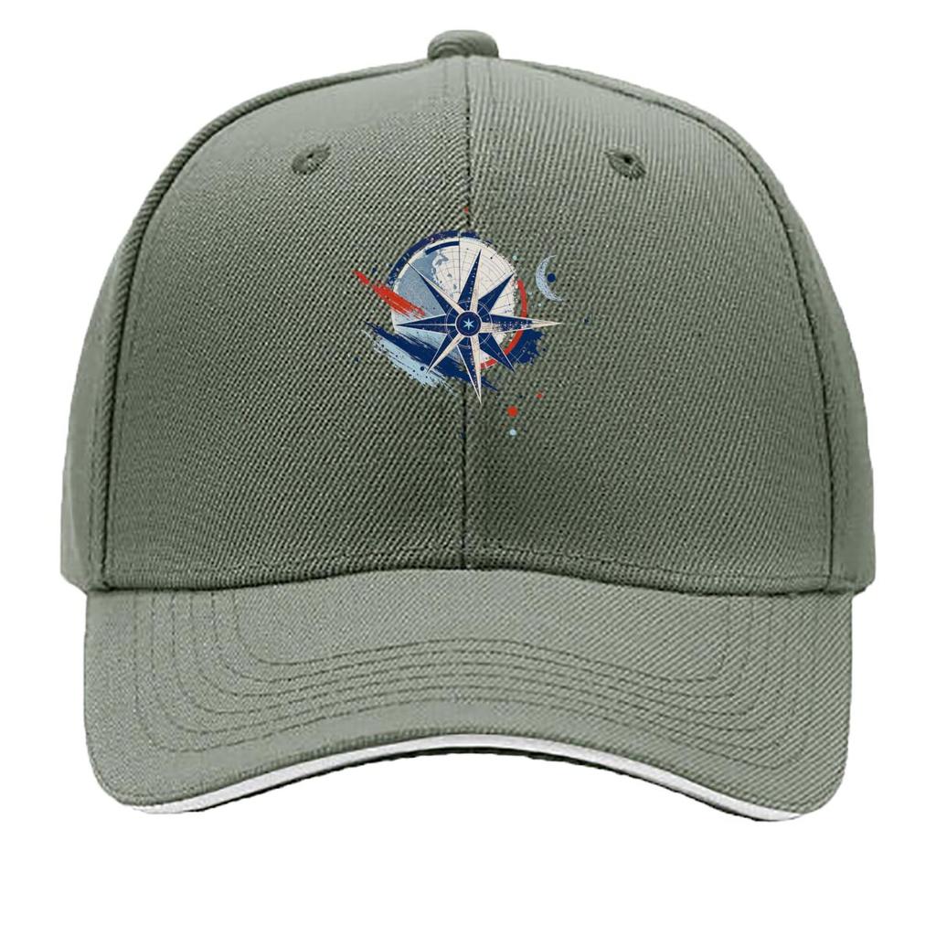 Abstract Nautical Star Map Emblem Sandwich Baseball Cap Sun Cap Outdoor Workouts Hat
