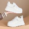 Fashion 7CM Flat Platform Women Shoes 2025 Spring/autumn Fashion Korean Style White Skateboarding Sneakers Leisure Shoes Woman