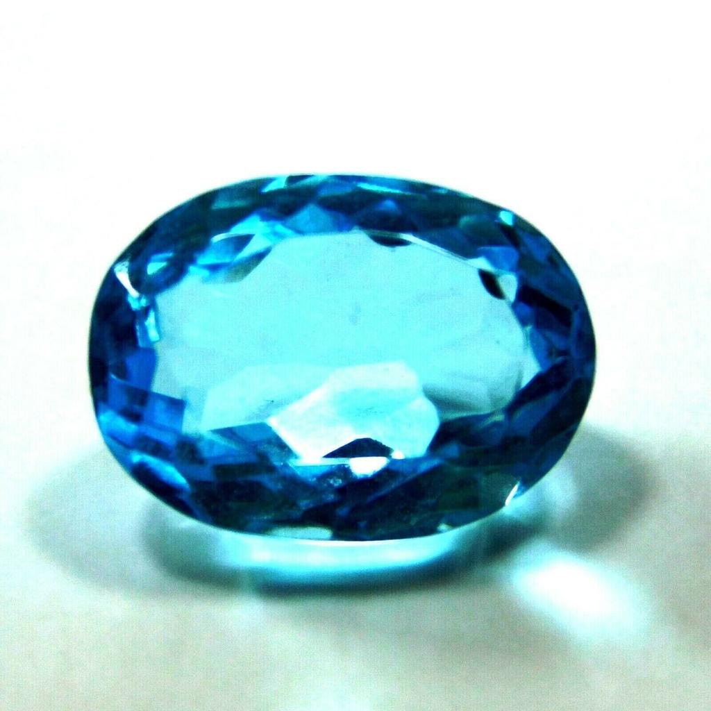 Natural Blue Aquamarine Loose Gemstone 8 Ct Oval Cut Free Ship for Jewelry Making and Crafts