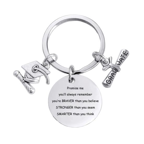 

Подарки на выпускной для нее и него брелок из нержавеющей стали выпускной класс 2025 года D