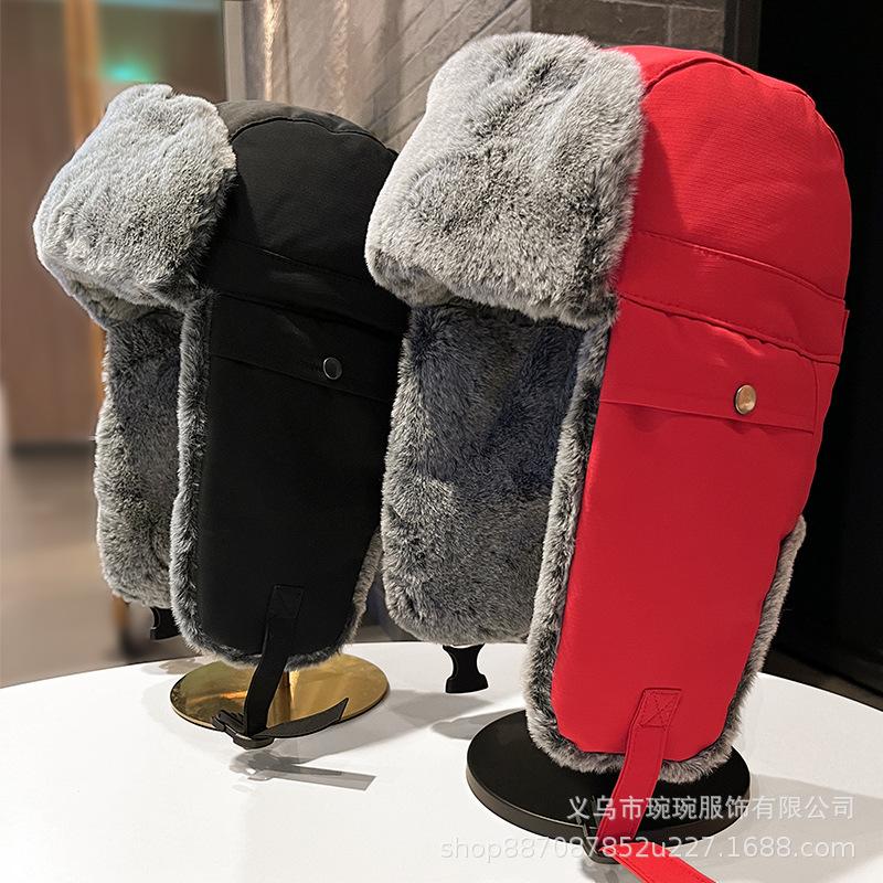 New Tarp Plush Lei Feng Hat Children Winter Warm Cycling Windproof Ear Protection Northeast Skiing Mongolian Cotton Hat