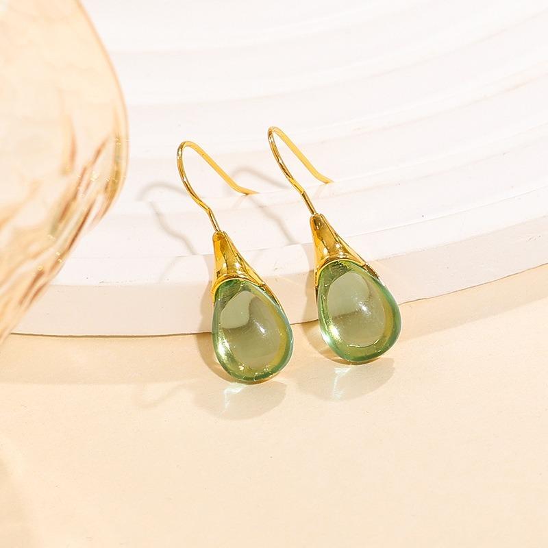 European and American Crystal Jewelry High-end Long Teardrop Earrings Fashionable Light Luxury Colorful Zircon Earrings