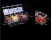 4pcs/lot Clear Spice Container Set, Transparent Seasoning Box with Lids & Spoons, Kitchen Organizer