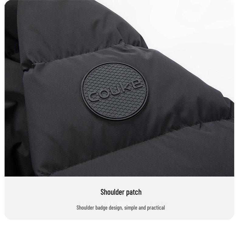 Couple's Long Black Hooded Duck Down Jacket - Thick, High Fill Winter Outerwear