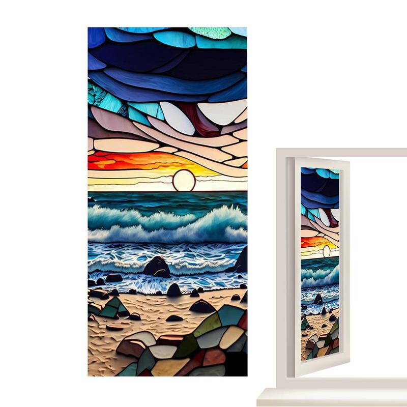 Fenster-Sichtschutzfolienaufkleber, Artscape Magnolia-Fensterfolie, Vinyl für Glasfenster, Buntglasfensterfolie für Zuhause und Badezimmer